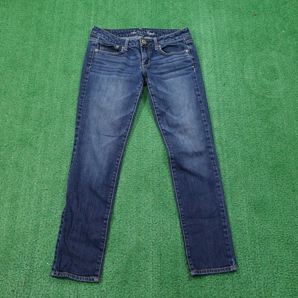 American Eagle Jeans Womens 4 Short Blue Skinny Stretch Denim Medium Wash 30x28